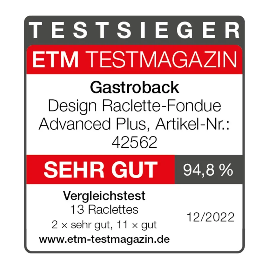 GASTROBACK Raclette & Fondue*Design Raclette-Fondue Advanced Plus