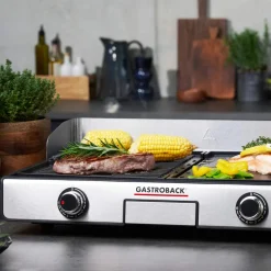 GASTROBACK Kontakt-, Elektro- & Tischgrill*Design Tischgrill Plancha & BBQ