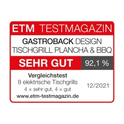 GASTROBACK Kontakt-, Elektro- & Tischgrill*Design Tischgrill Plancha & BBQ