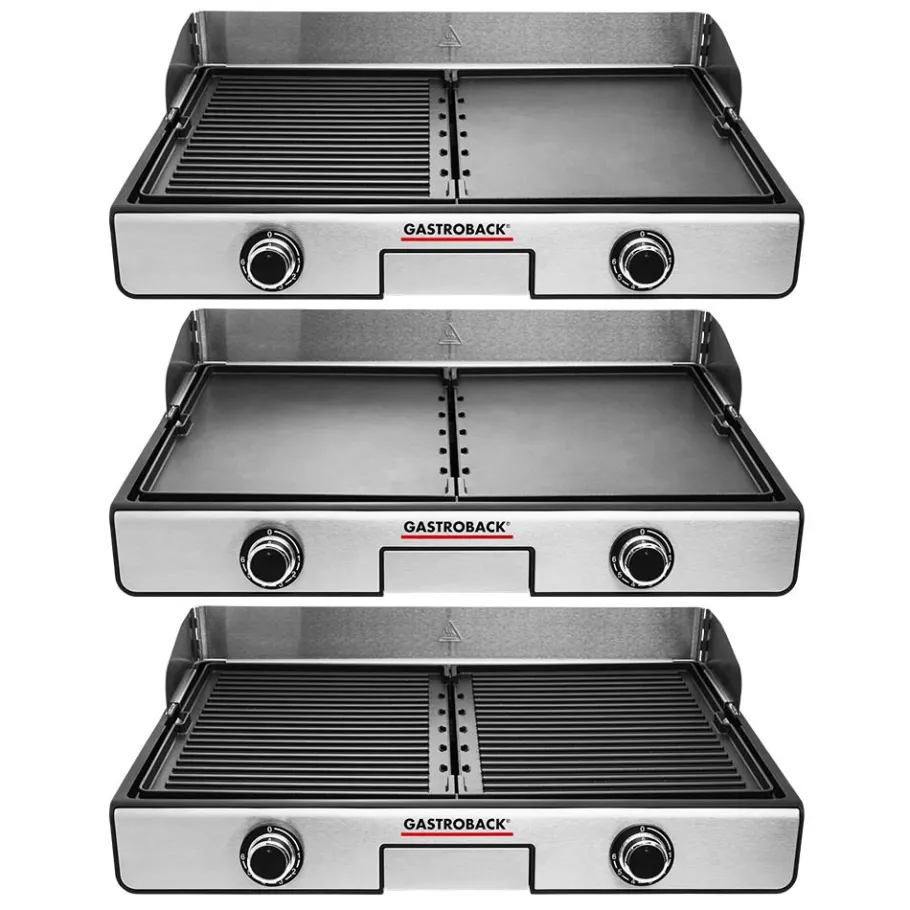 GASTROBACK Kontakt-, Elektro- & Tischgrill*Design Tischgrill Plancha & BBQ