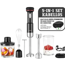 GASTROBACK Stabmixer & Akku-Stabmixer*Kabelloser Design Stabmixer Set 5 in 1