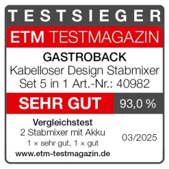 GASTROBACK Stabmixer & Akku-Stabmixer*Kabelloser Design Stabmixer Set 5 in 1