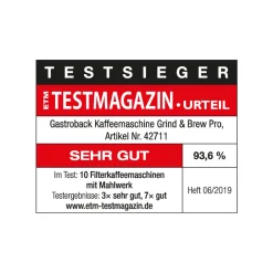 GASTROBACK Filterkaffeemaschinen*Kaffeemaschine Grind & Brew Pro