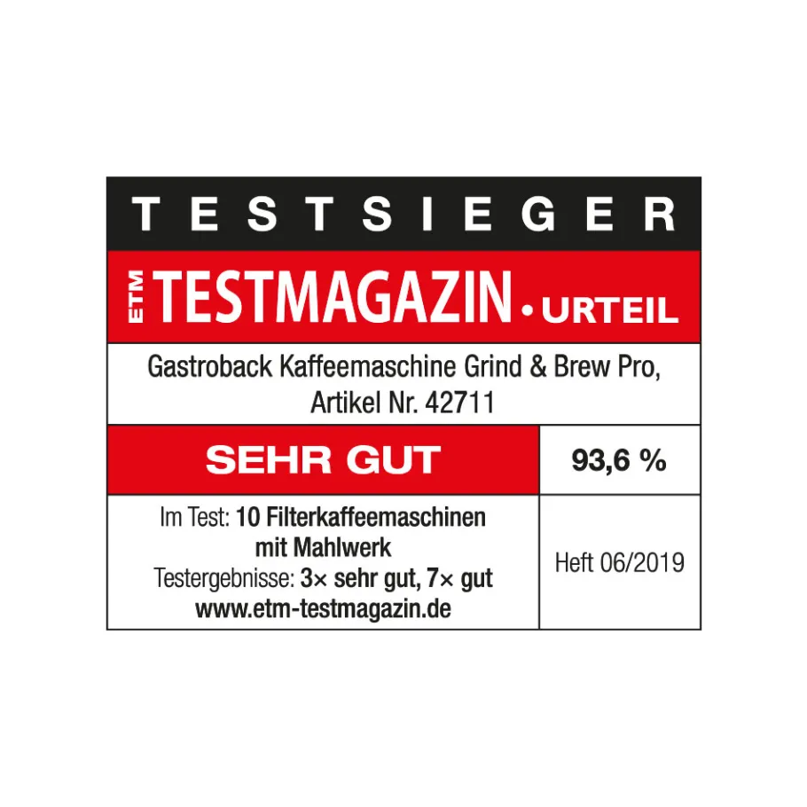 GASTROBACK Filterkaffeemaschinen*Kaffeemaschine Grind & Brew Pro