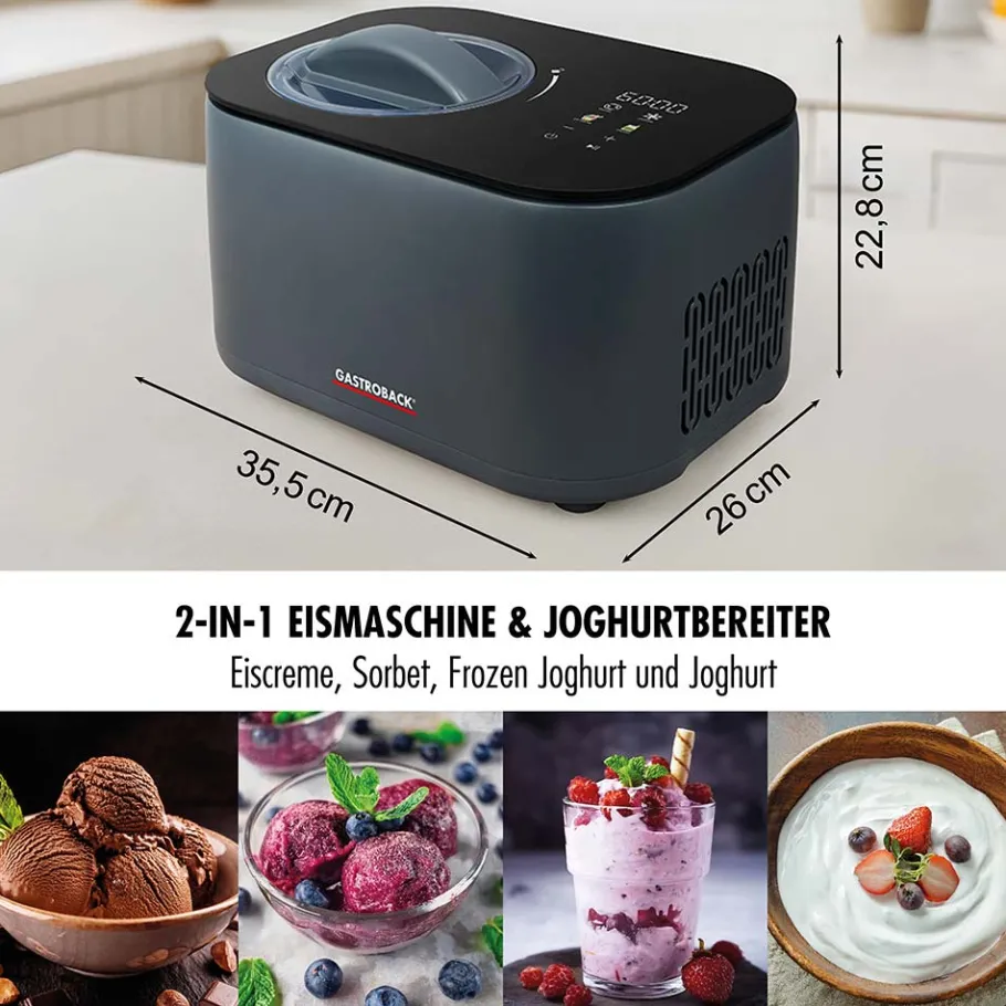 GASTROBACK Eismaschine & Ice Shaver*Mini Gelateria 2-in-1 Kompressor-Eismaschine 1 l