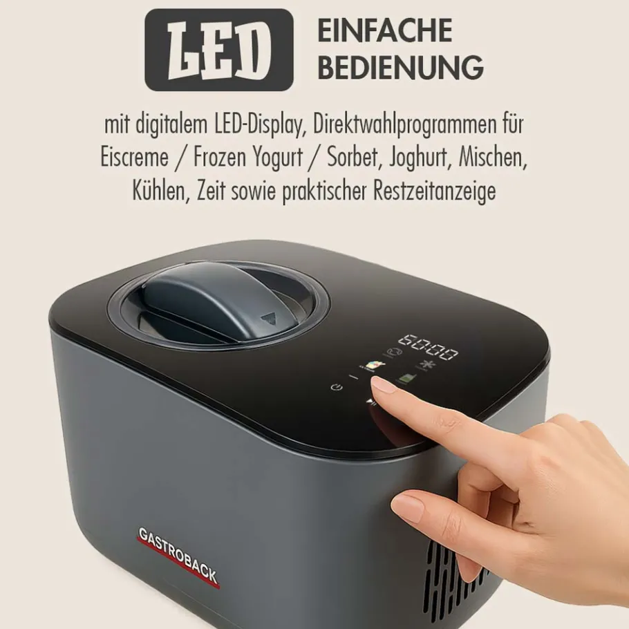 GASTROBACK Eismaschine & Ice Shaver*Mini Gelateria 2-in-1 Kompressor-Eismaschine 1 l
