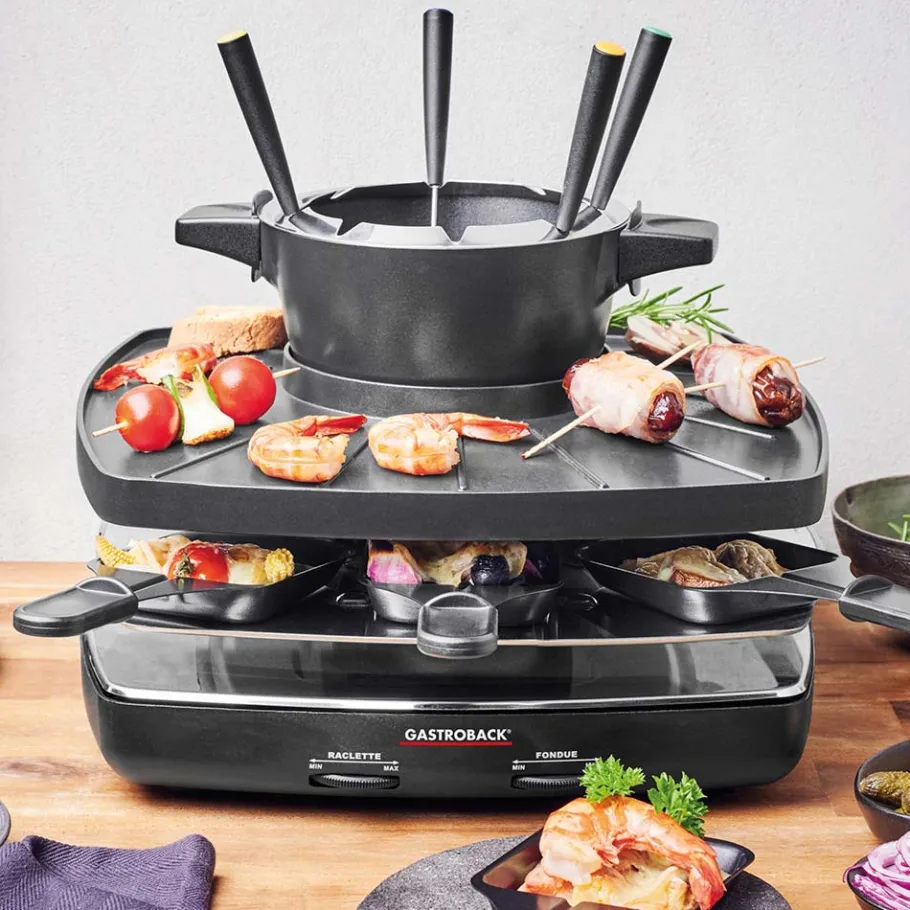 GASTROBACK Raclette & Fondue*Raclette Fondue Set Family and Friends