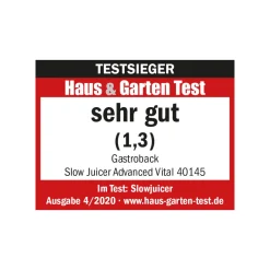 GASTROBACK Entsafter & Slow Juicer*Slow Juicer Advanced Vital